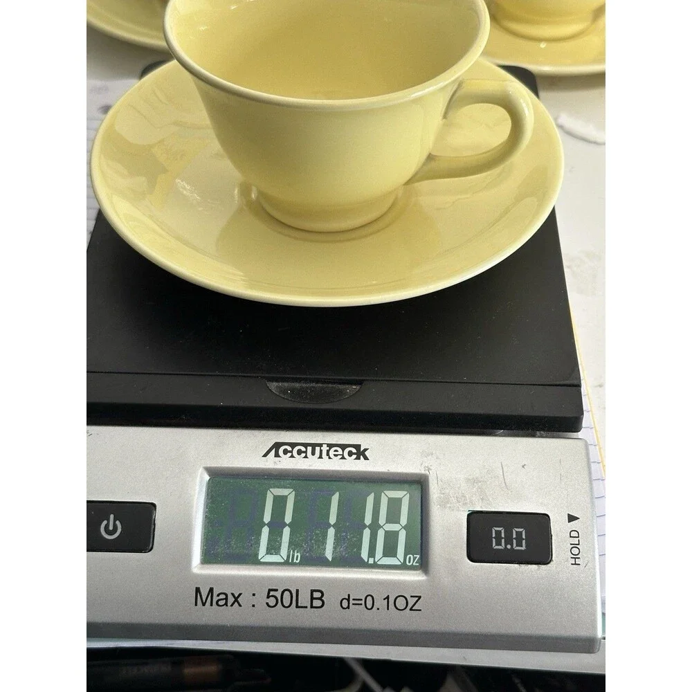 VTG LuRay Pastels TS&T Footed Cup & Saucer Set - Pastel Yellow